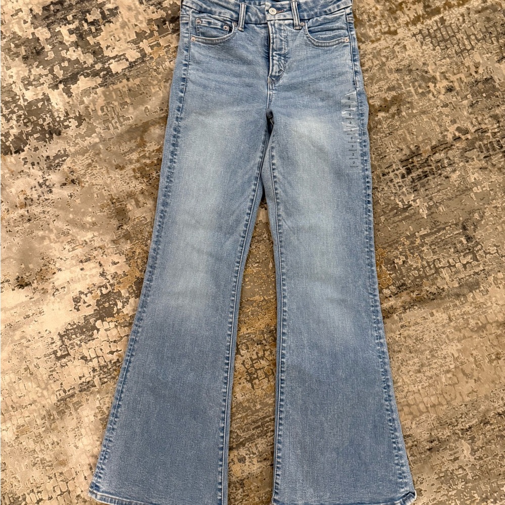 American Eagle Outfitters Light Blue Flare Jeans Luxe Stretch fabric